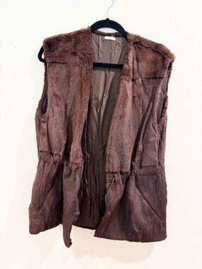 Gianni Versace Beged Or Collaboration 70s Fur Vest Jacket Size Small Vintage Vtg